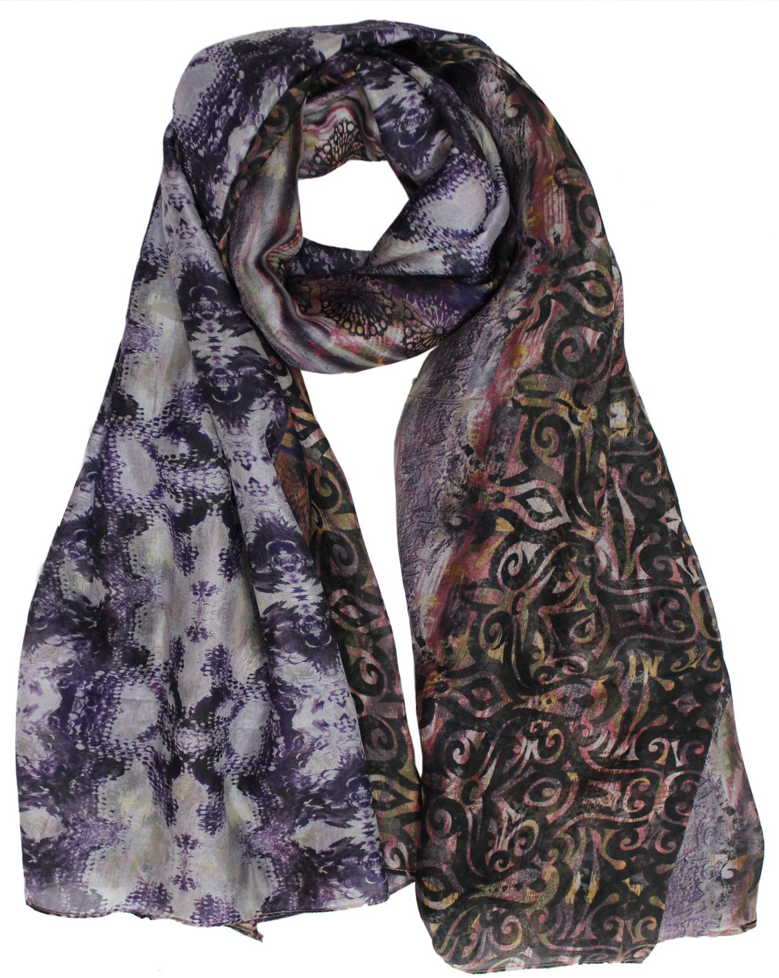 Patterned Fashion Silk Scarf - Image 3