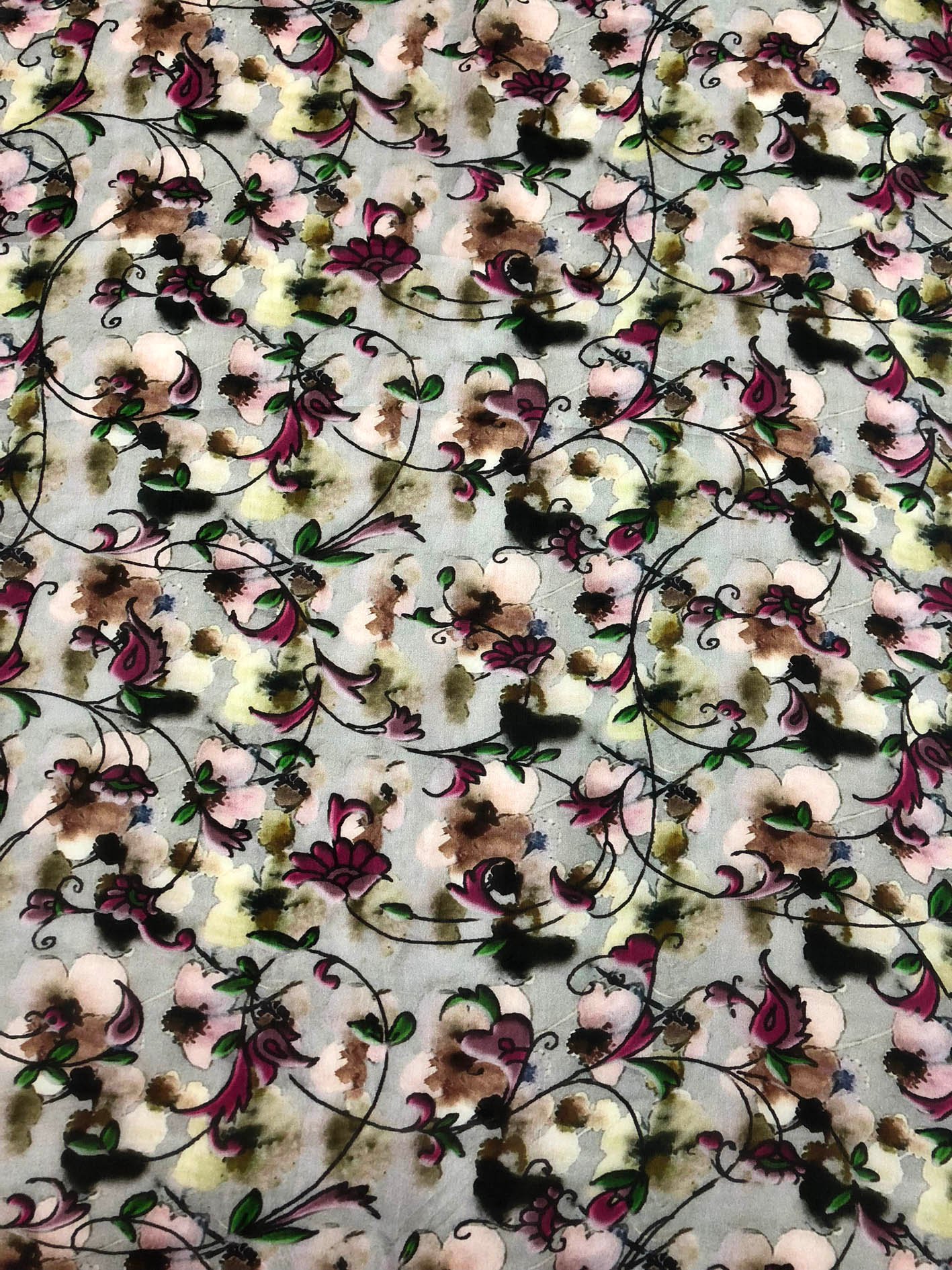 Floral motif Print Silk Scarf - Image 4