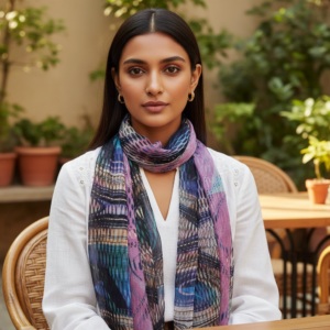 Peacock feather print scarf