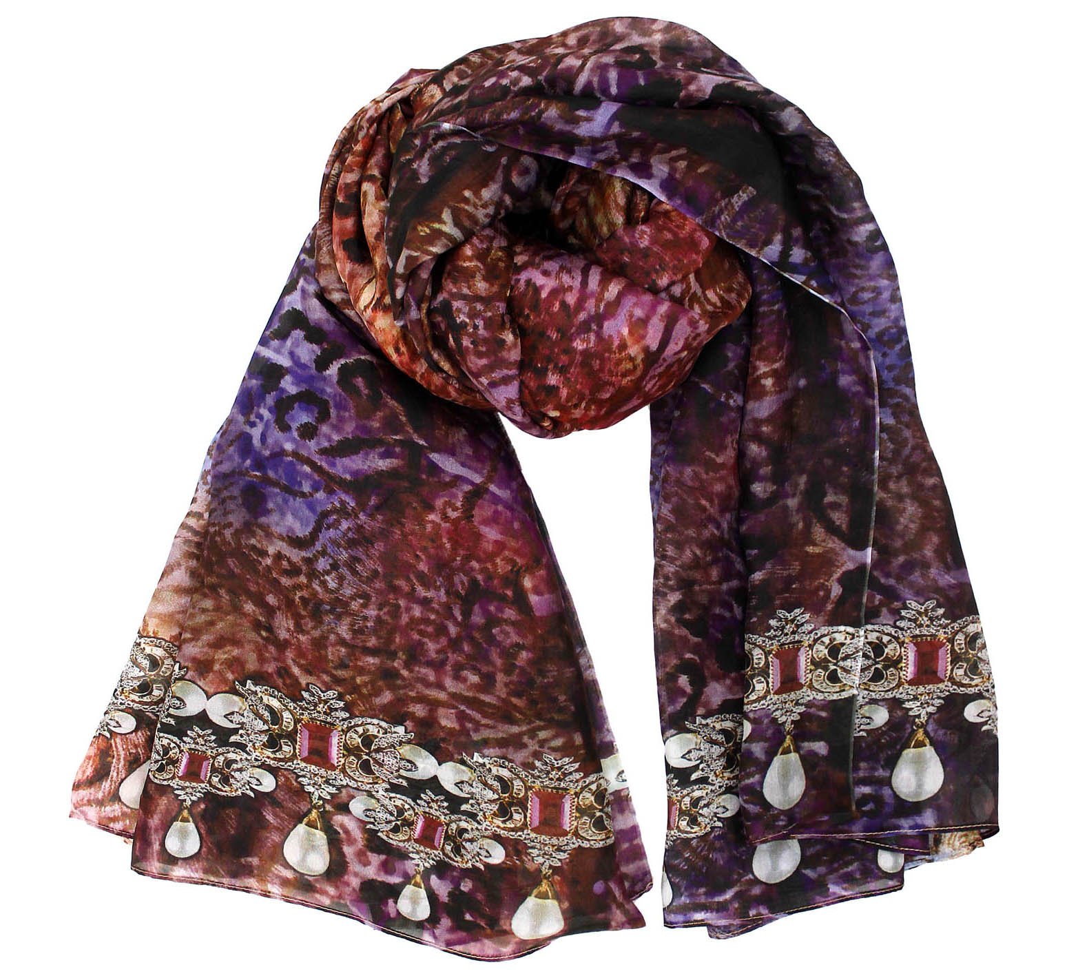 Elegant patterned silk scarf - Image 3