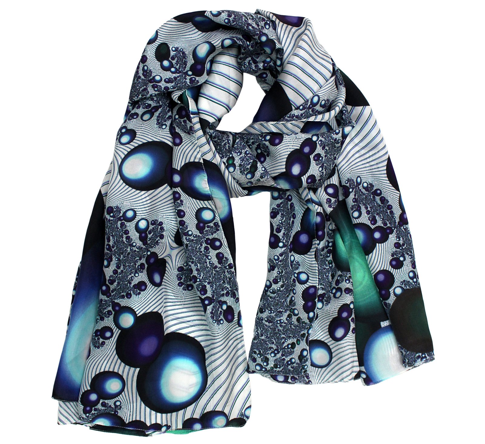 Silk scarf - Fractal ball moon digital print - Image 3