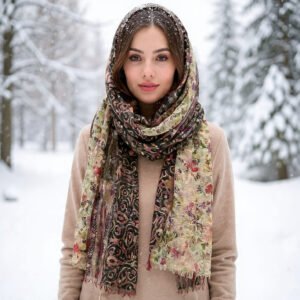 Elegant Patterned wool Scarf