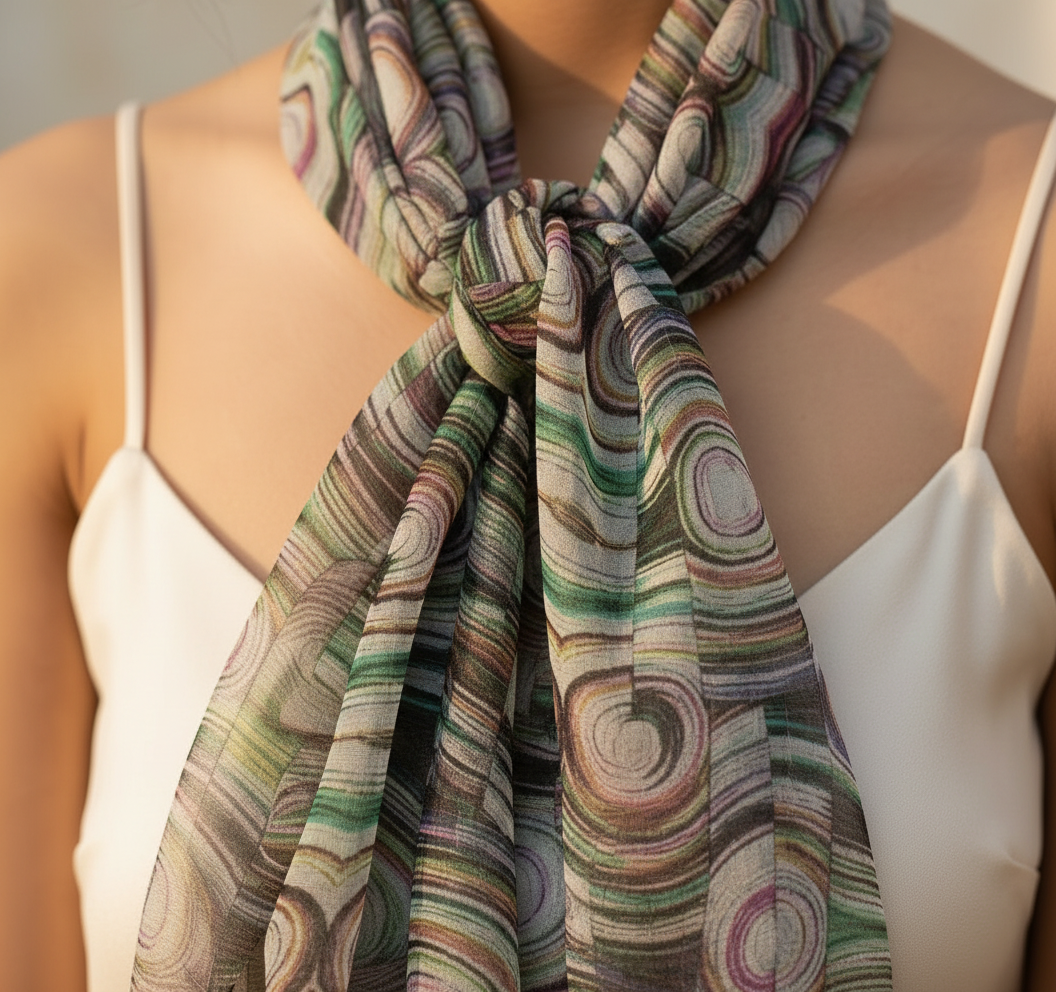 Multicolor Geometric Pattern Scarf - Image 4