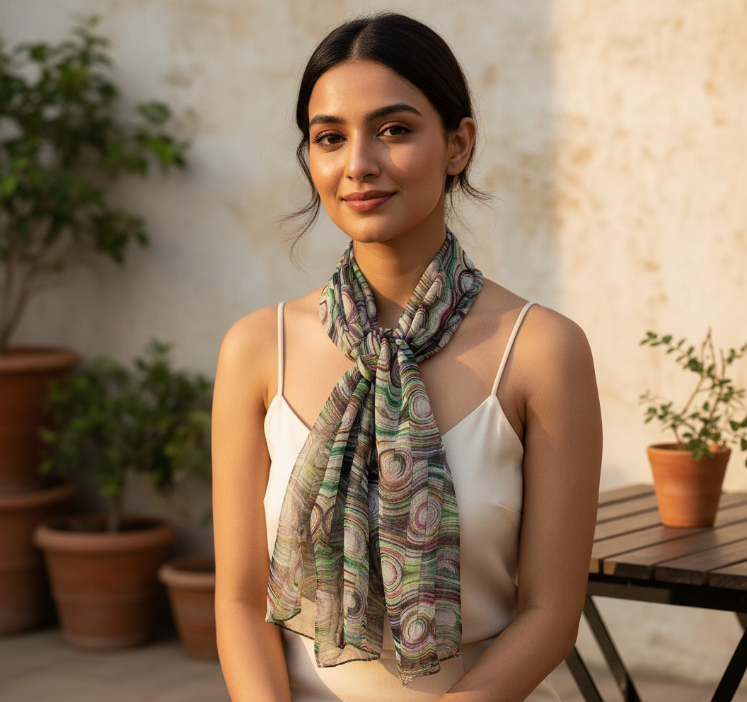 Multicolor Geometric Pattern Scarf