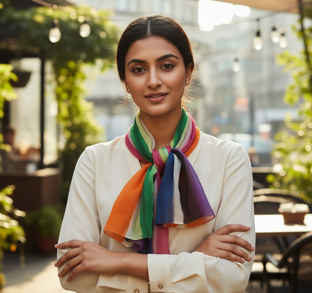 Multicolor Striped Scarf - Image 2