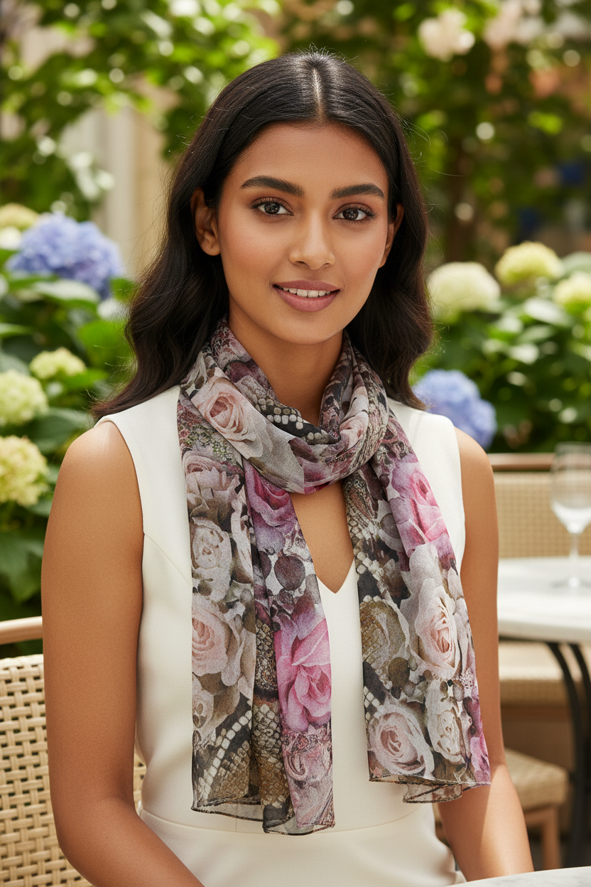 Rose paisley Modal Scarf - Image 2