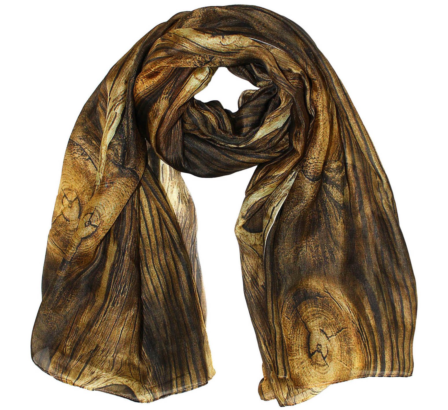 Woodgrain Patterned Silk Scarf - Image 3